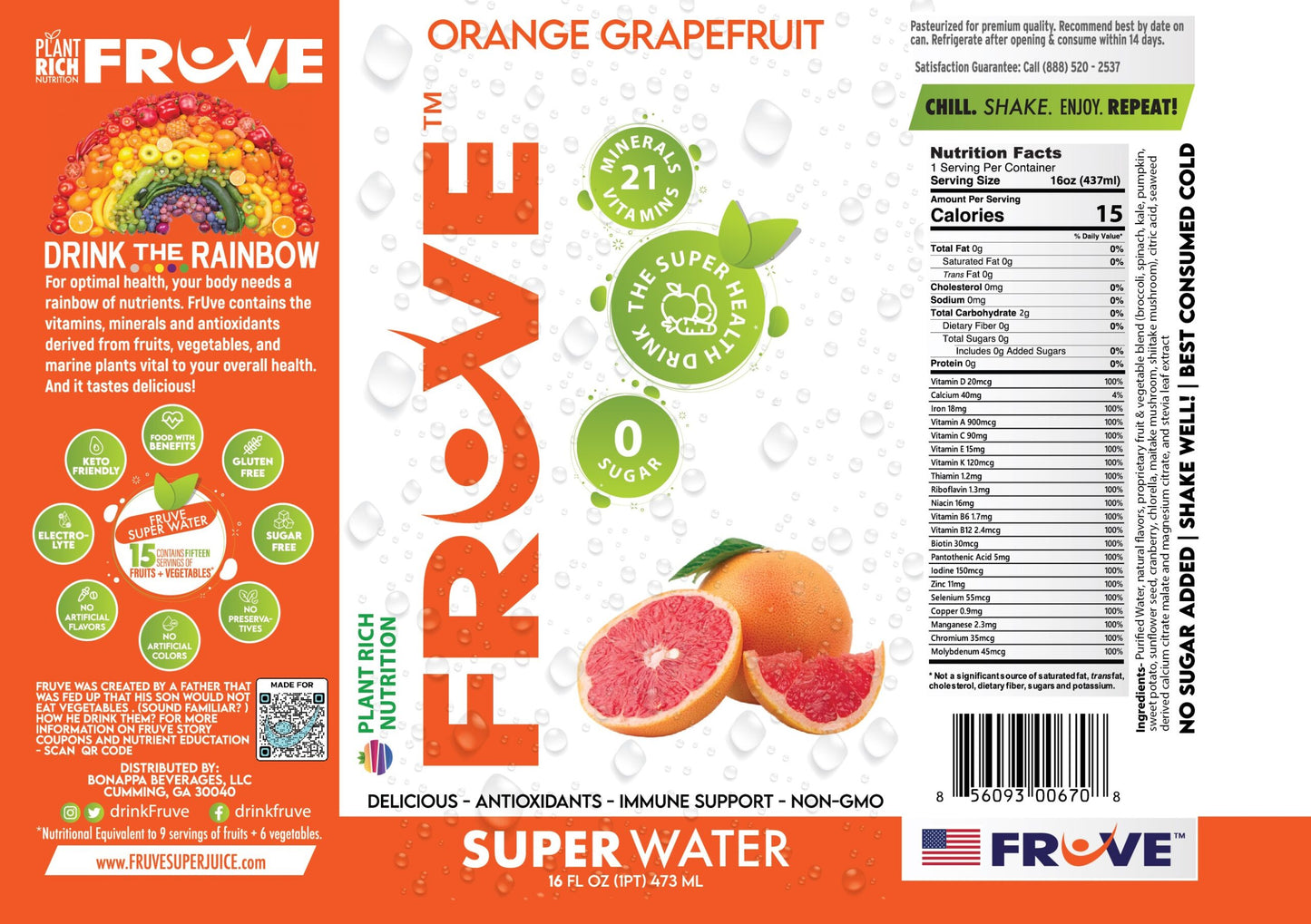 Super Water Orange Grapefruit FrUve